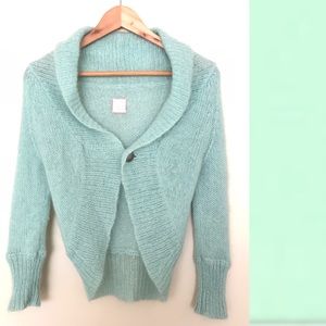 Vintage Talula Babaton Mohair Blend Cardigan Pastel Green Single Button